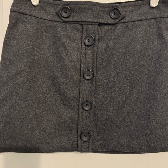 GAP Womens gray mini skirt 4 wool blend fully lined button Y2K 90s 2000s career - Picture 3 of 15